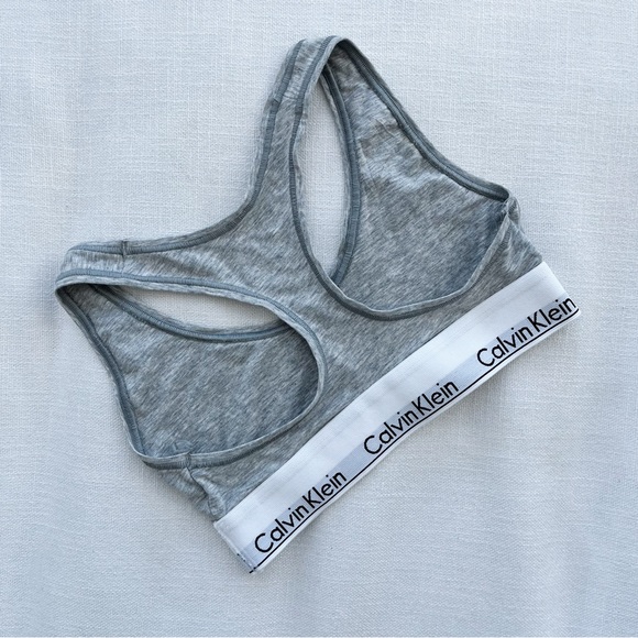 CALVIN KLEIN Racerback Bralette - Grey - Picture 3 of 4